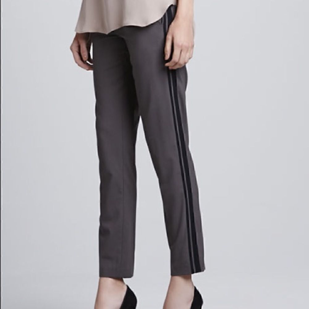 Vince Side striped Trousers Pants Olive Black 2